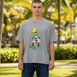 Walt Disney World Parks Goofy Sunglasses Graphic Tee Gray Large